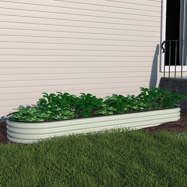 galvanized raised garden bed for Vegetables, 11in Pearl White