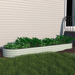 galvanized raised garden bed for Vegetables, 11in Pearl White