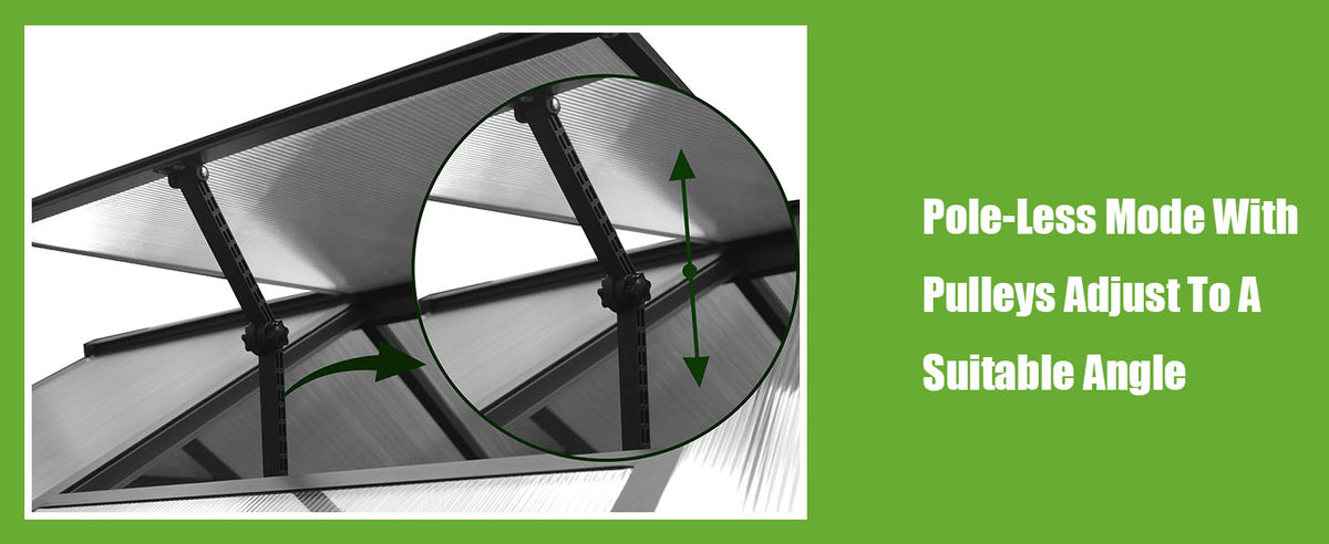 VEIKOUS Walk in Polycarbonate Greenhouse, Aluminum Greenhouse Kit in Winter Garden with Heavy Duty Metal Frame