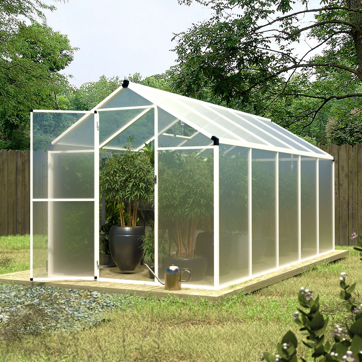 6x10 greenhouse, white