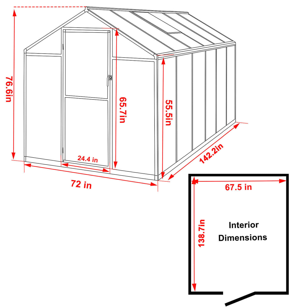 6 x 12 Walk in Greenhouse