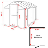 6x12 Polycarbonate Greenhouse for Backyard