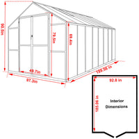 16 x 8 greenhouse metal