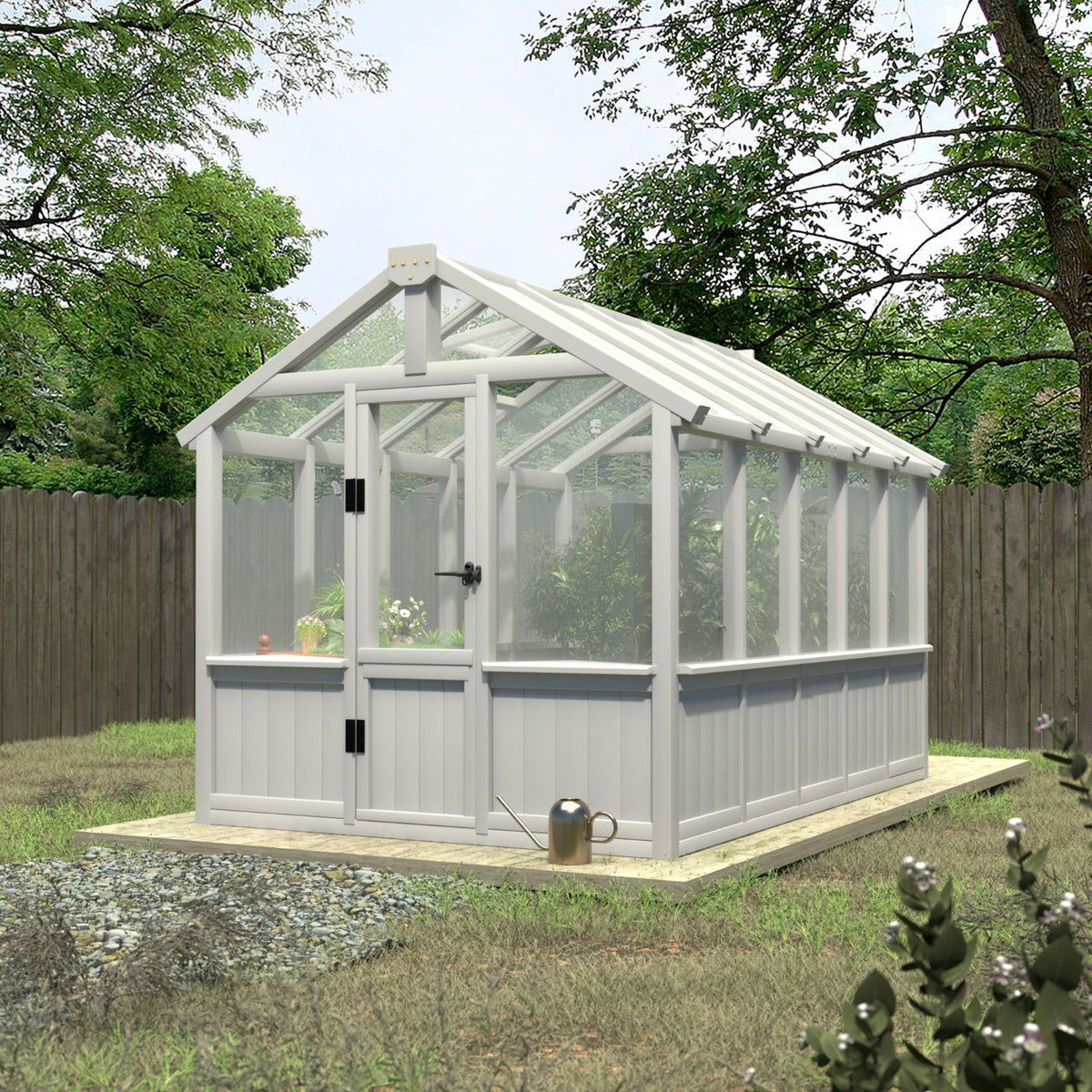 Walk-in Wooden Greenhouse, 6x10ft