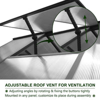 Adjustable roof vent for veikous greenhouse
