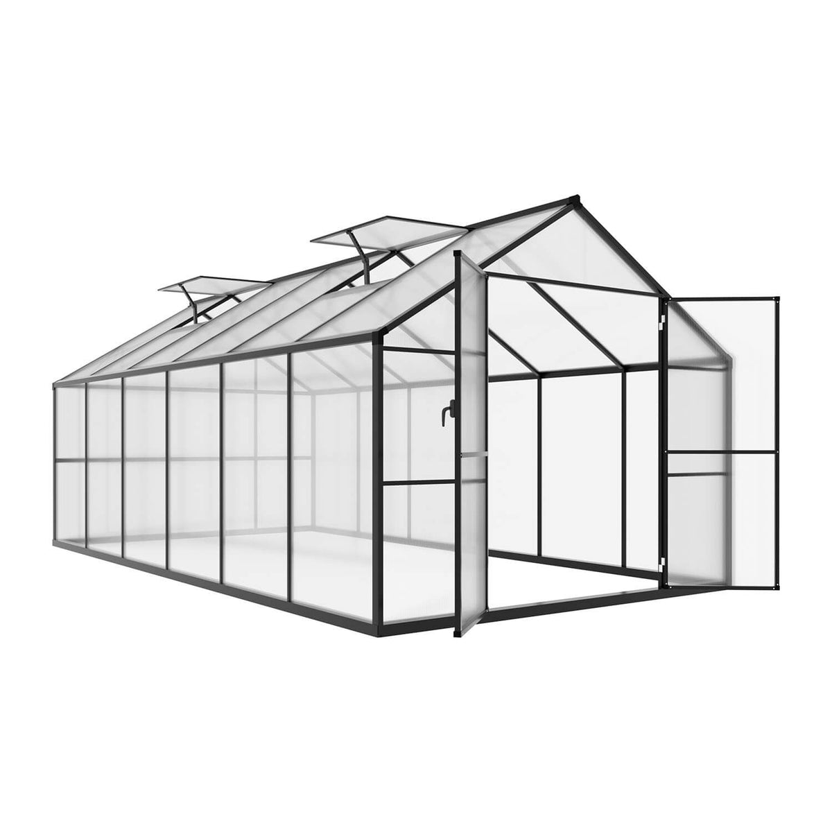 Aluminum greenhouse with PC panel