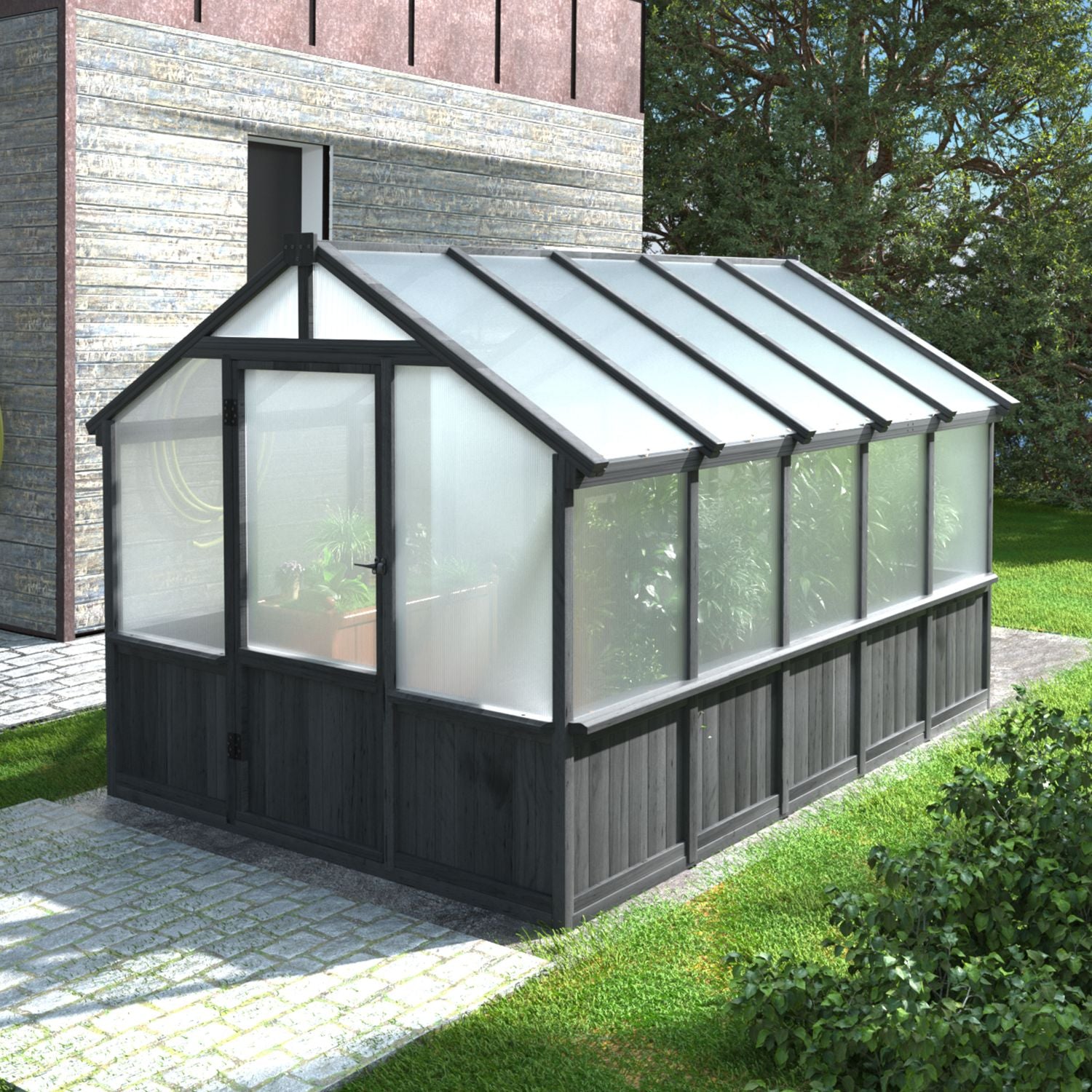 8x8 Wood Frame Greenhouse with Window for Backyard – Veikous