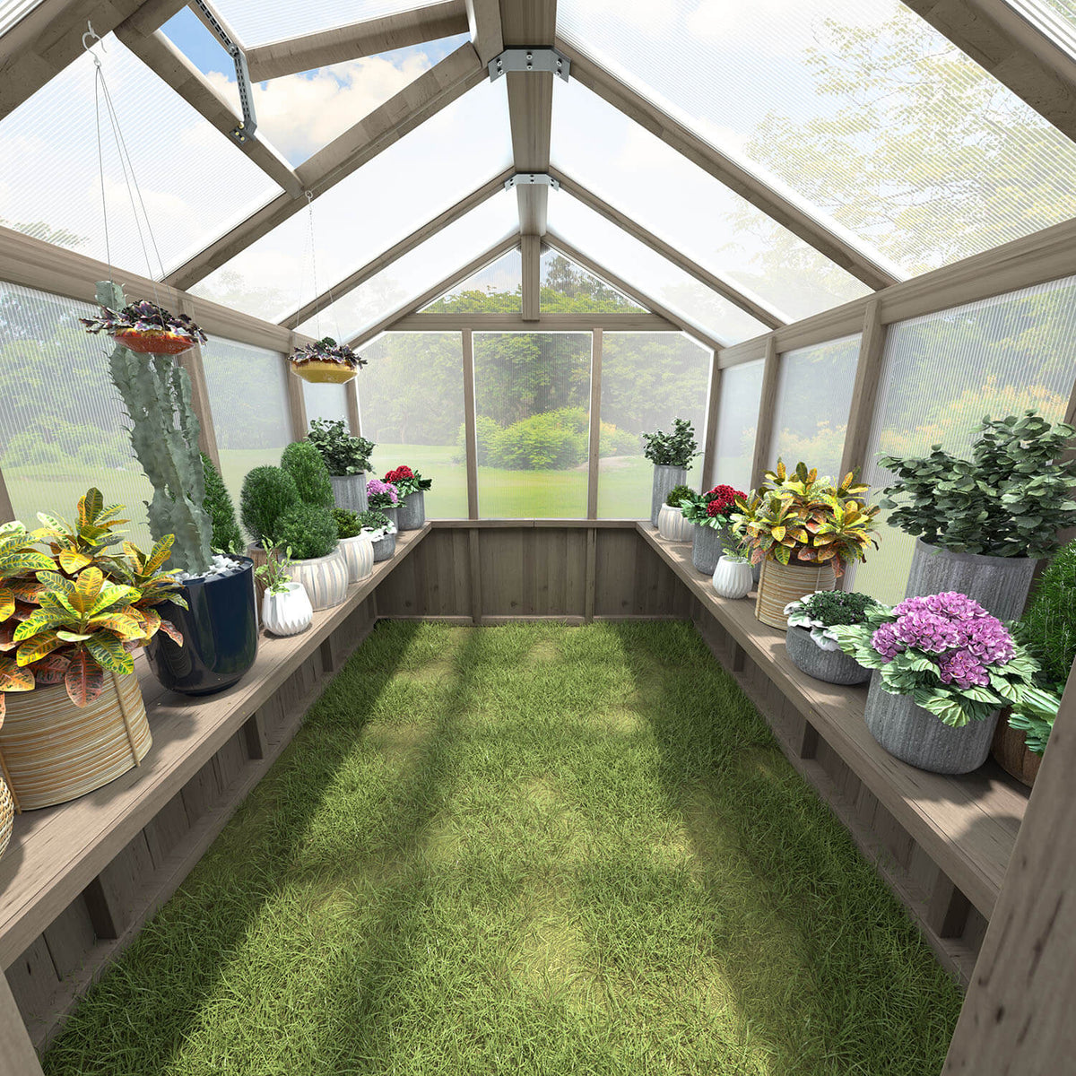 Greenhouse Benches on Side Wall