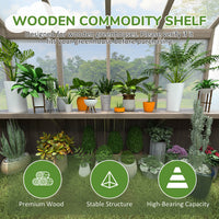 Wooden Greenhouse Shelf, Greenhouse Benches on Side Wall, Greenhouse Shelving for Veikous Greenhouses