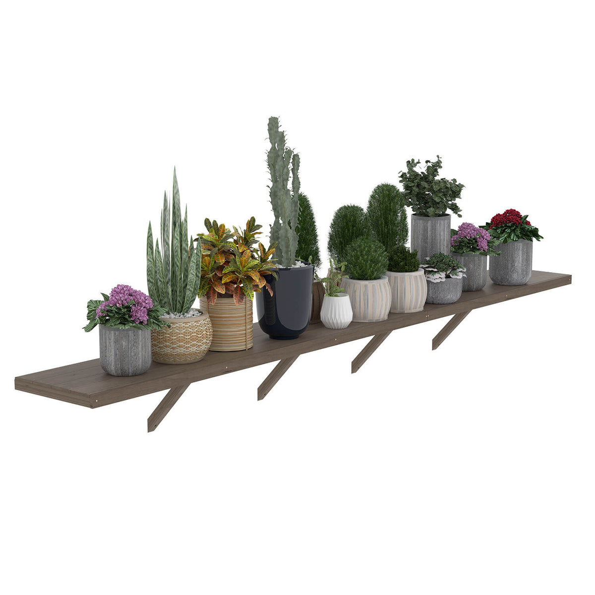 Wooden Greenhouse Shelf, Greenhouse Benches on Side Wall, Greenhouse Shelving for Veikous Greenhouses