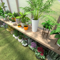 Wooden Greenhouse Shelf, Greenhouse Benches on Side Wall, Greenhouse Shelving for Veikous Greenhouses