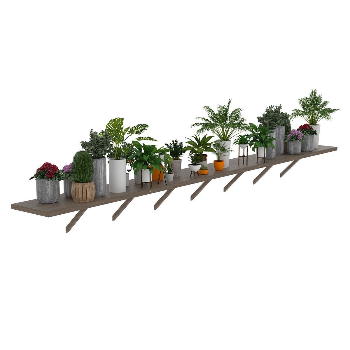 Wooden Greenhouse Shelf, Greenhouse Benches on Side Wall, Greenhouse Shelving for Veikous Greenhouses