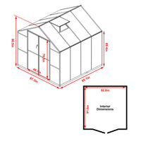 Veikous 8x8 aluminum frame greenhouse
