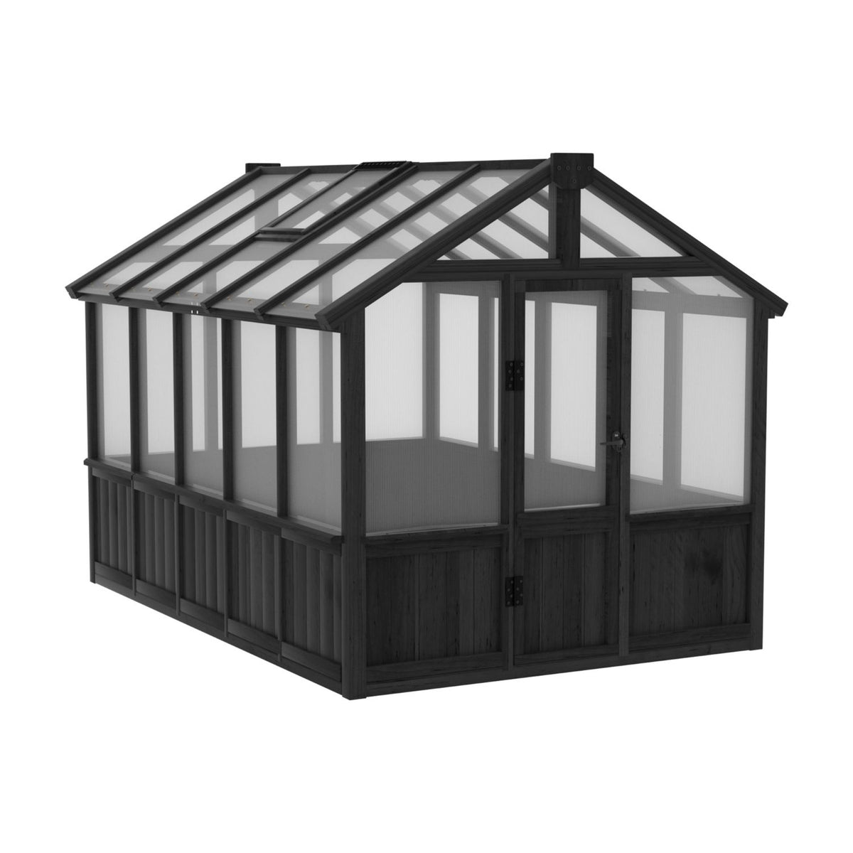 6x10 wooden greenhouse, black