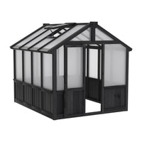 Black wood greenhouse 6x8