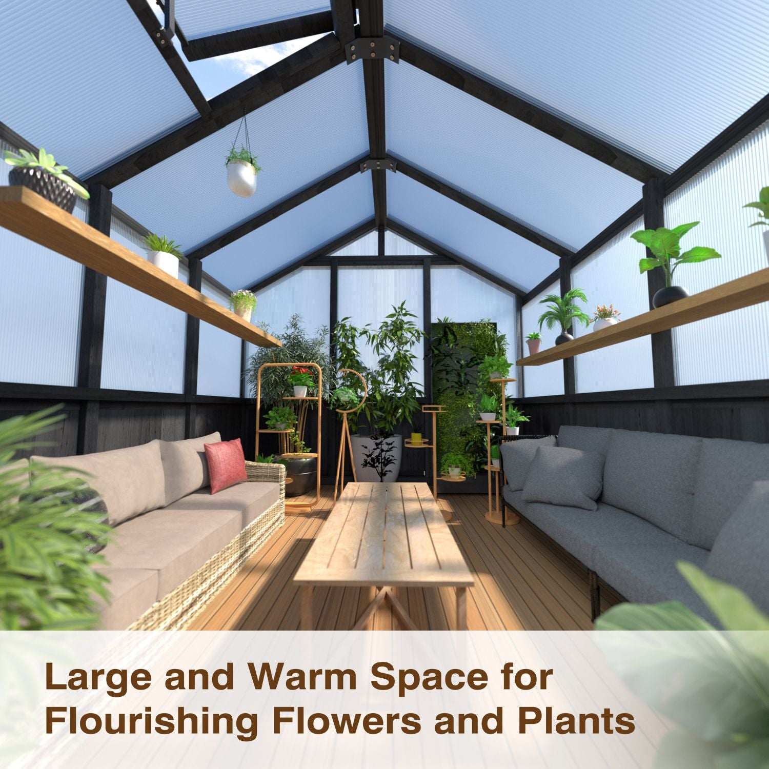 6 x 8 Wooden Greenhouse with Vented Window for Sale – Veikous