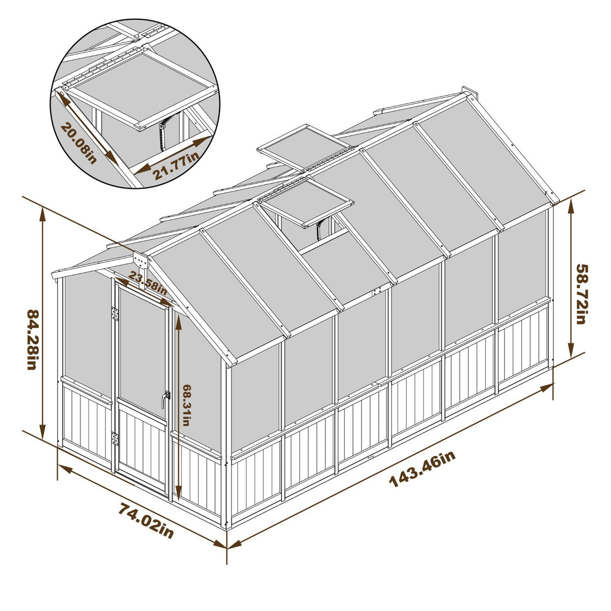 wooden greenhouse 6x12