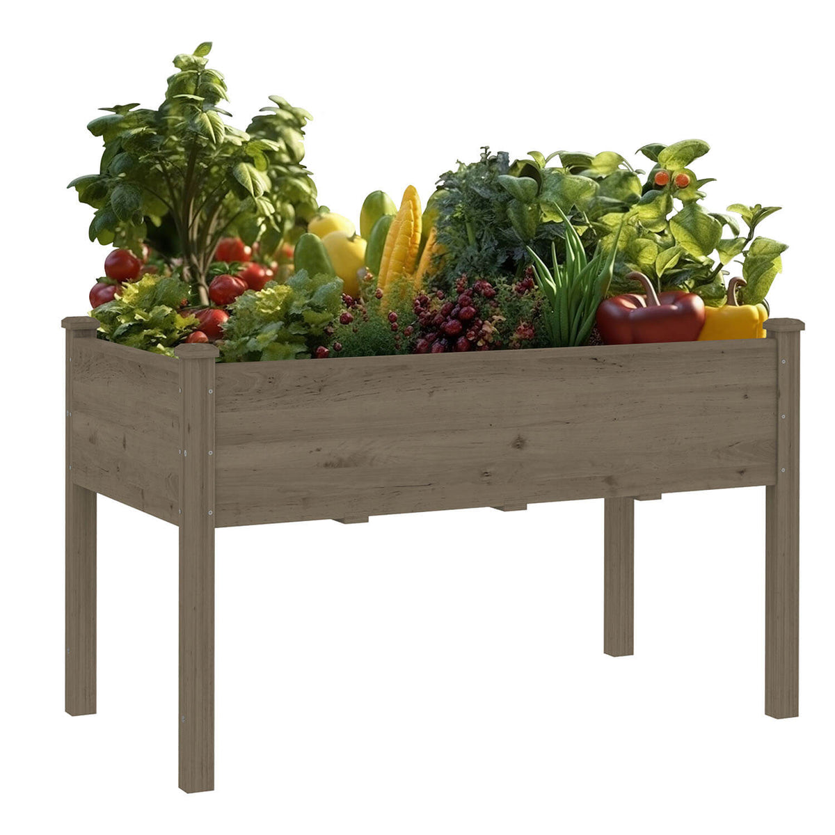 vegetable planter pots Elevated Planter with Drainage Holes, Wood for Herbs and Vegetables – Veikous