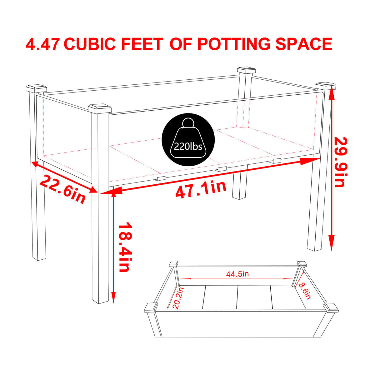 Elevated Planter for Vegetables, Saddlebrown