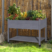 planter with casters, mocha brown