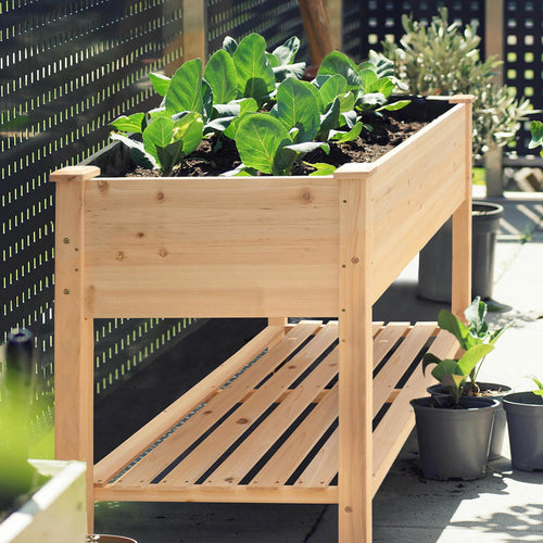 Raised Garden Bed on Wheels, Burlywood