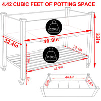 Raised Garden Bed on Wheels with Legs, Brown