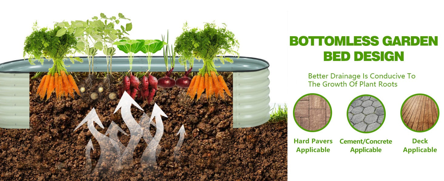 Metal Raised Garden Bed 11"H