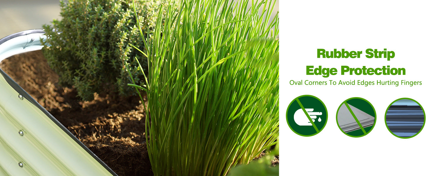 Metal Raised Bed with Rubber Stripe