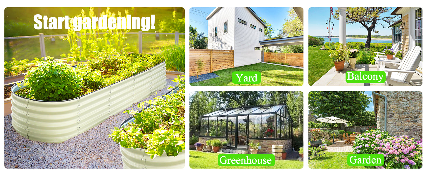 Metal Raised Garden Bed Kit for Yard