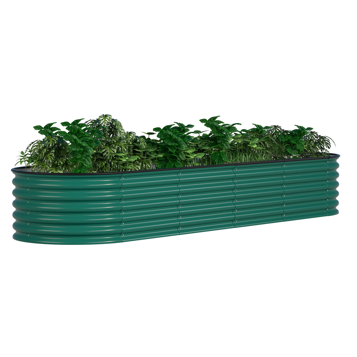 VEIKOUS Steel Garden Bed, Dark Green, 17"H