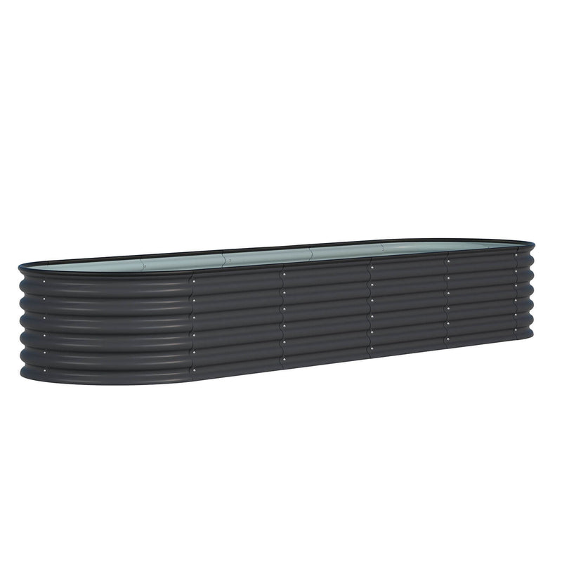 steel garden beds, 17" gray