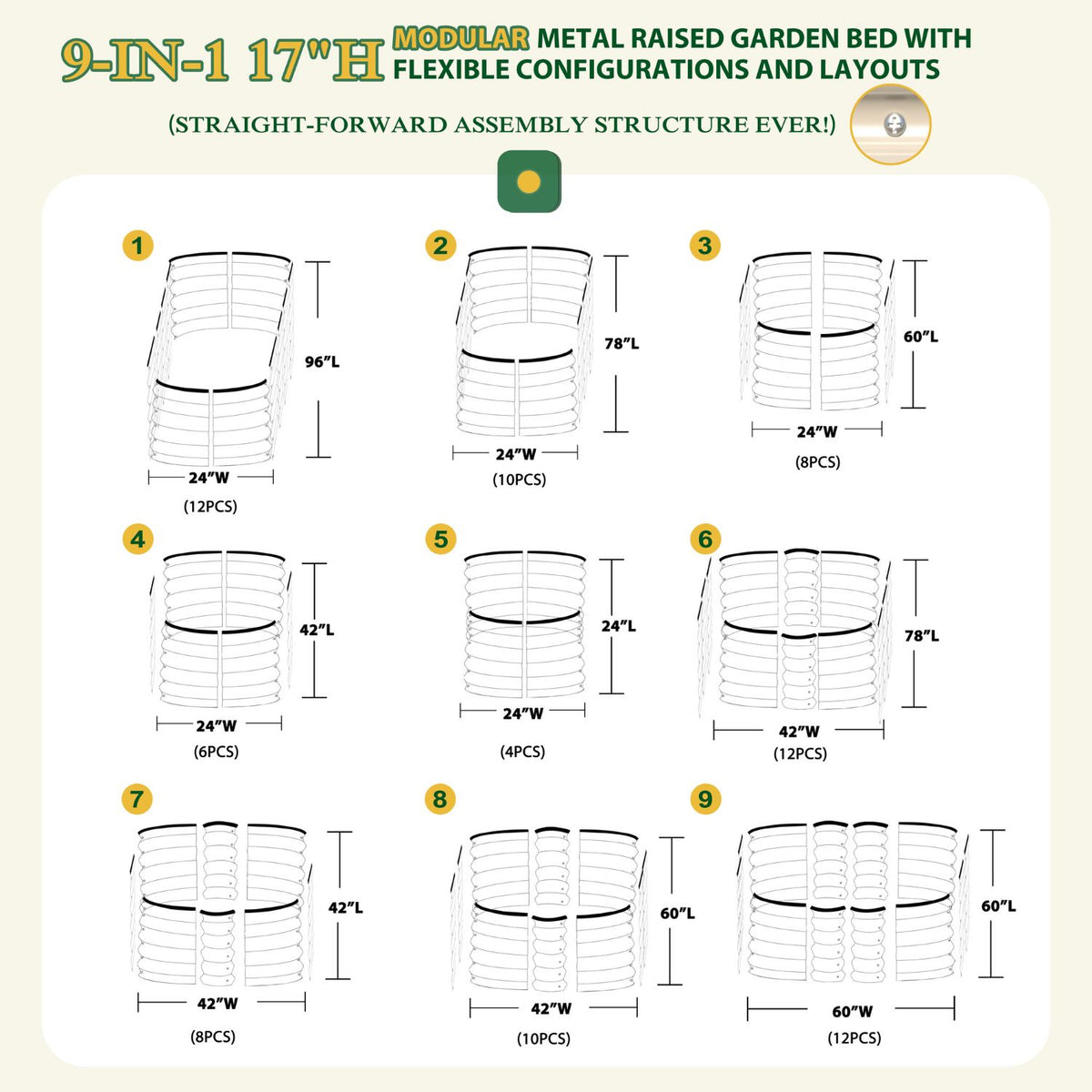9-In-1 Metal Garden Bed