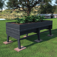 wood planter box with legs, Gray