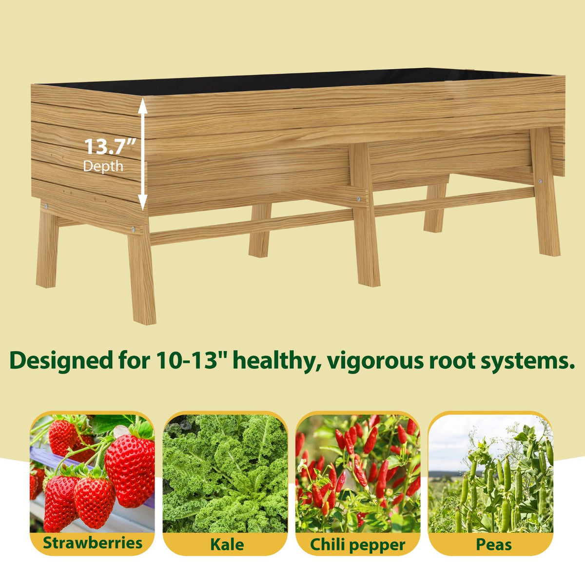 Veikous Wood Standing Planter Box 