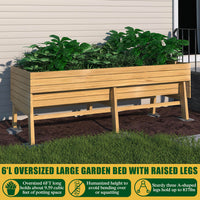 raised planter bed with legs, Burlywood