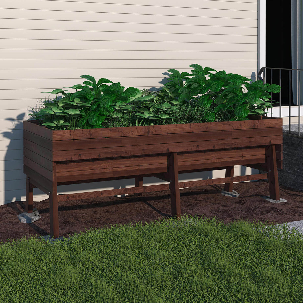 Large Standing Planter Box, Coffee