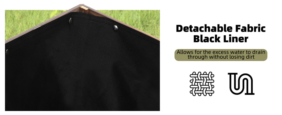 VEIKOUS Raised Garden Bed with Legs, Large Standing Planter Box Wood with Liner Design for Herbs