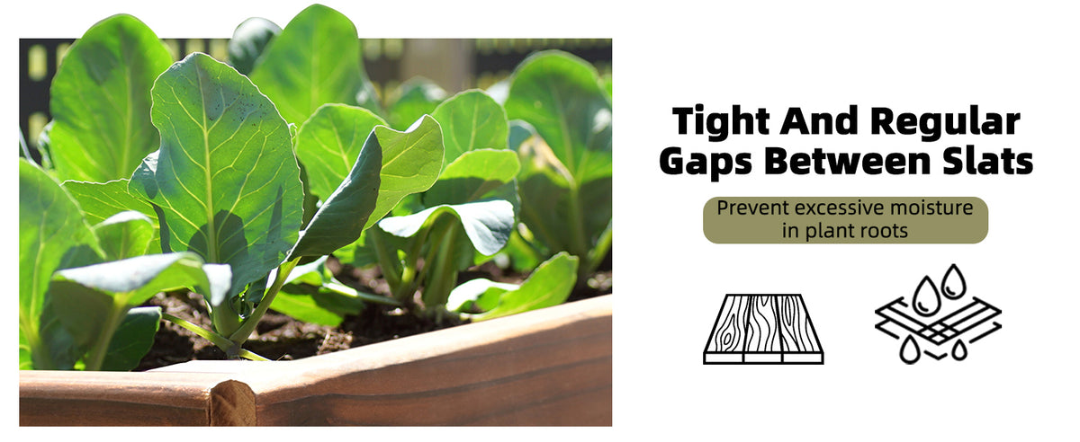 VEIKOUS Raised Garden Bed with Legs, Large Standing Planter Box Wood with Liner Design for Herbs