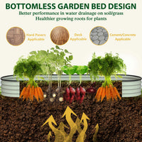 Bottomless raised garden bed drainage system