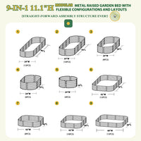 9 in 1 modular raised garden bed