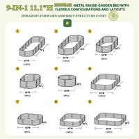 9 in 1 Modular Garden Bed, 11" H