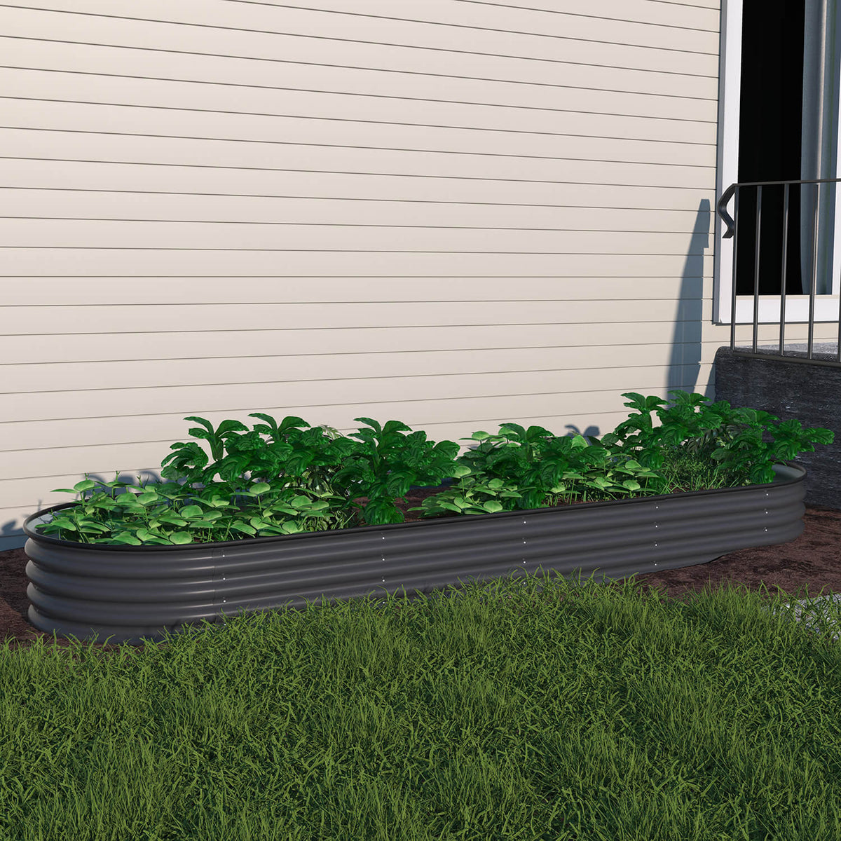 galvanized raised garden bed, 11" Gray