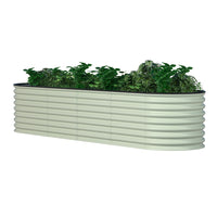 VEIKOUS Steel Flower Beds Outdoor for Vegetables, 23in Pearl White