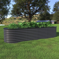 Veikous galvanized raised garden bed, 23" gray