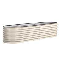 Veikous Metal Raised Garden Bed, White
