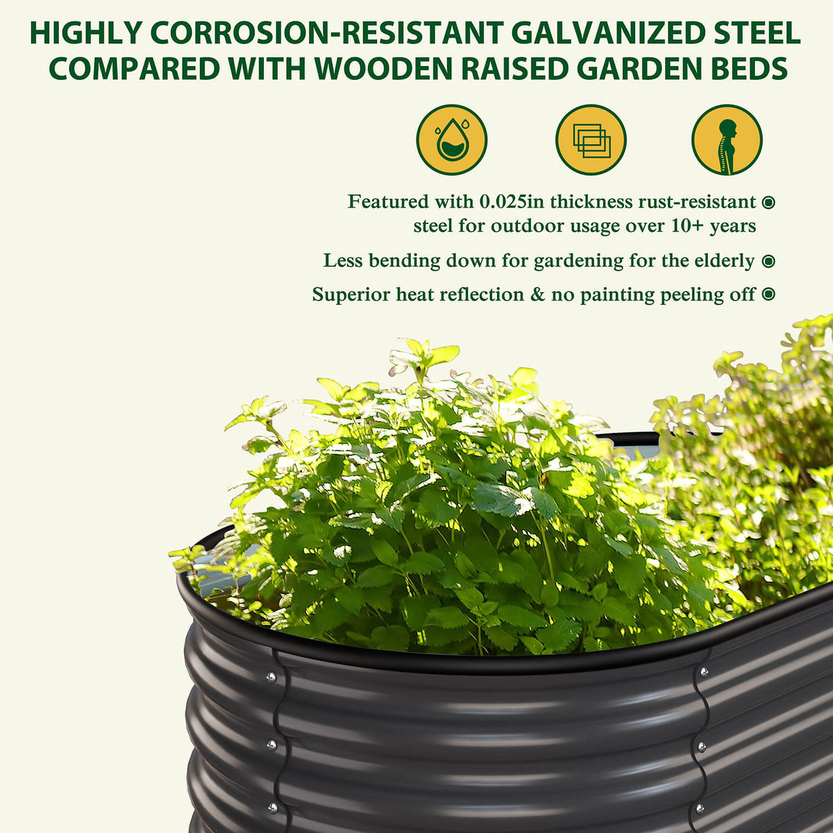 corrosion-resistant galvanized steel garden