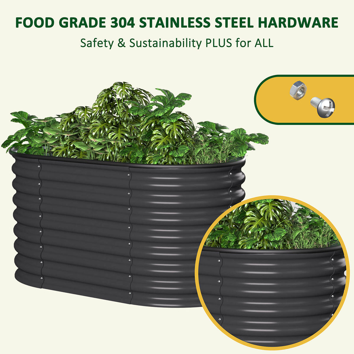 food grade galvanized steel planter