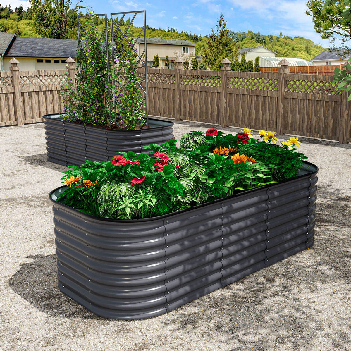 galvanized planters