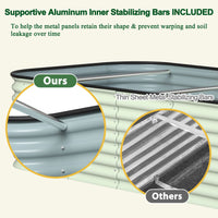 8x4 metal garden bed with support rods