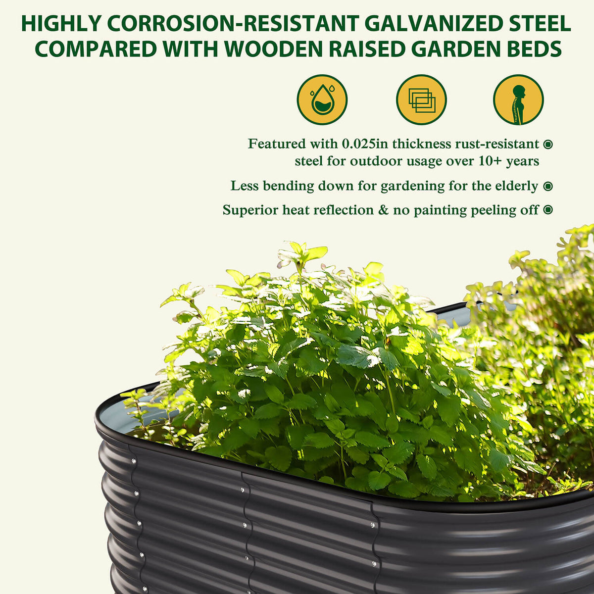 Corrosion-Resistant Galvanized Steel Garden Bed